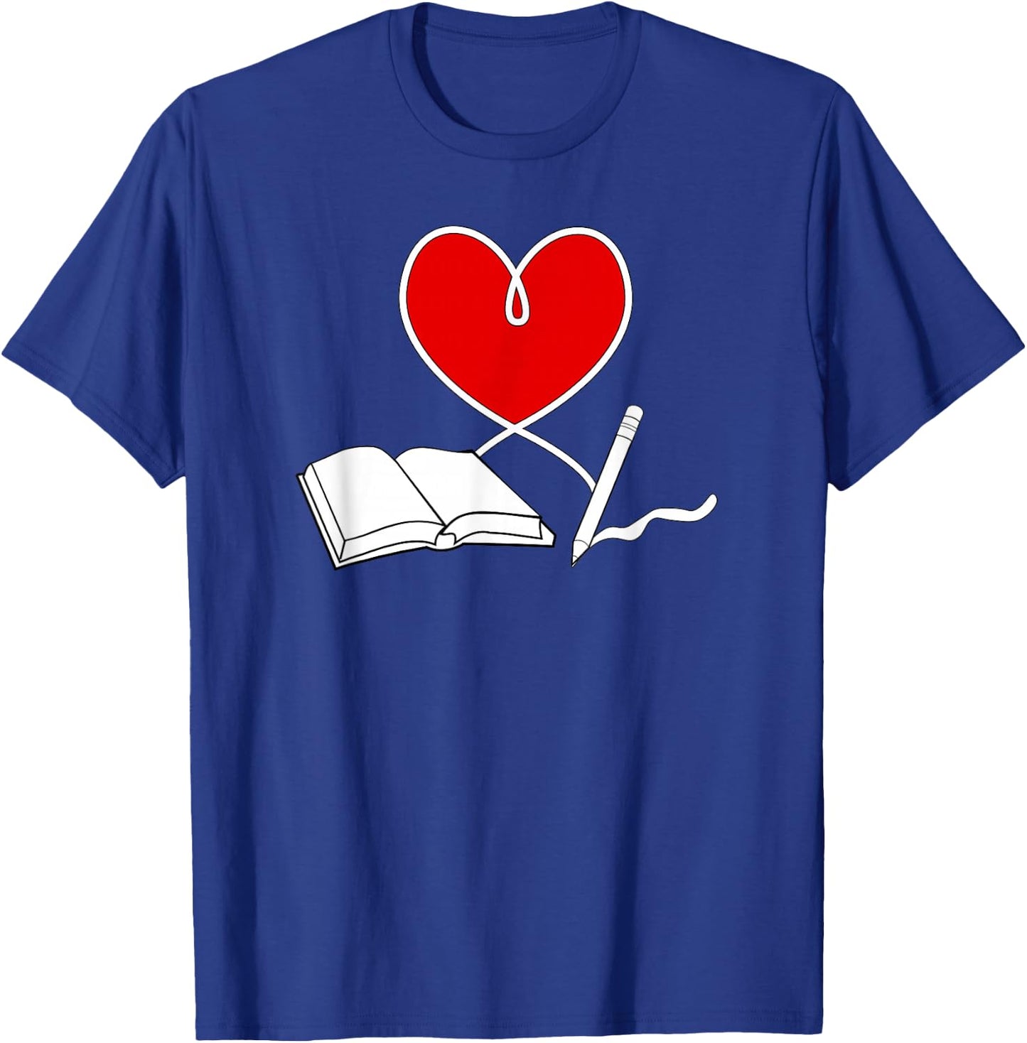 Valentines Day Author Writers Book Lover Writers and Authors T-Shirt - T-Shirt | Royal