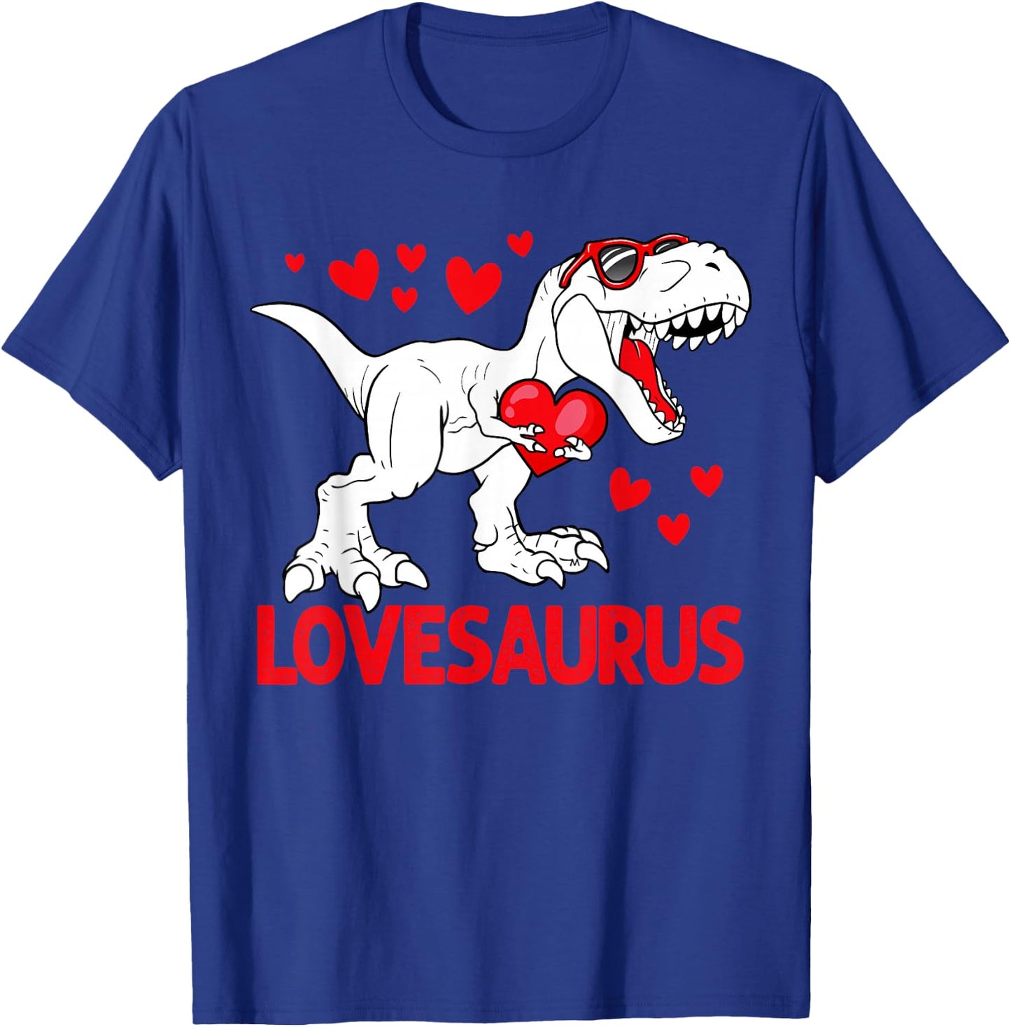 Valentines Day Lovesaurus Dinosaur Trex Love Boys Kids T-Shirt - T-Shirt | Royal