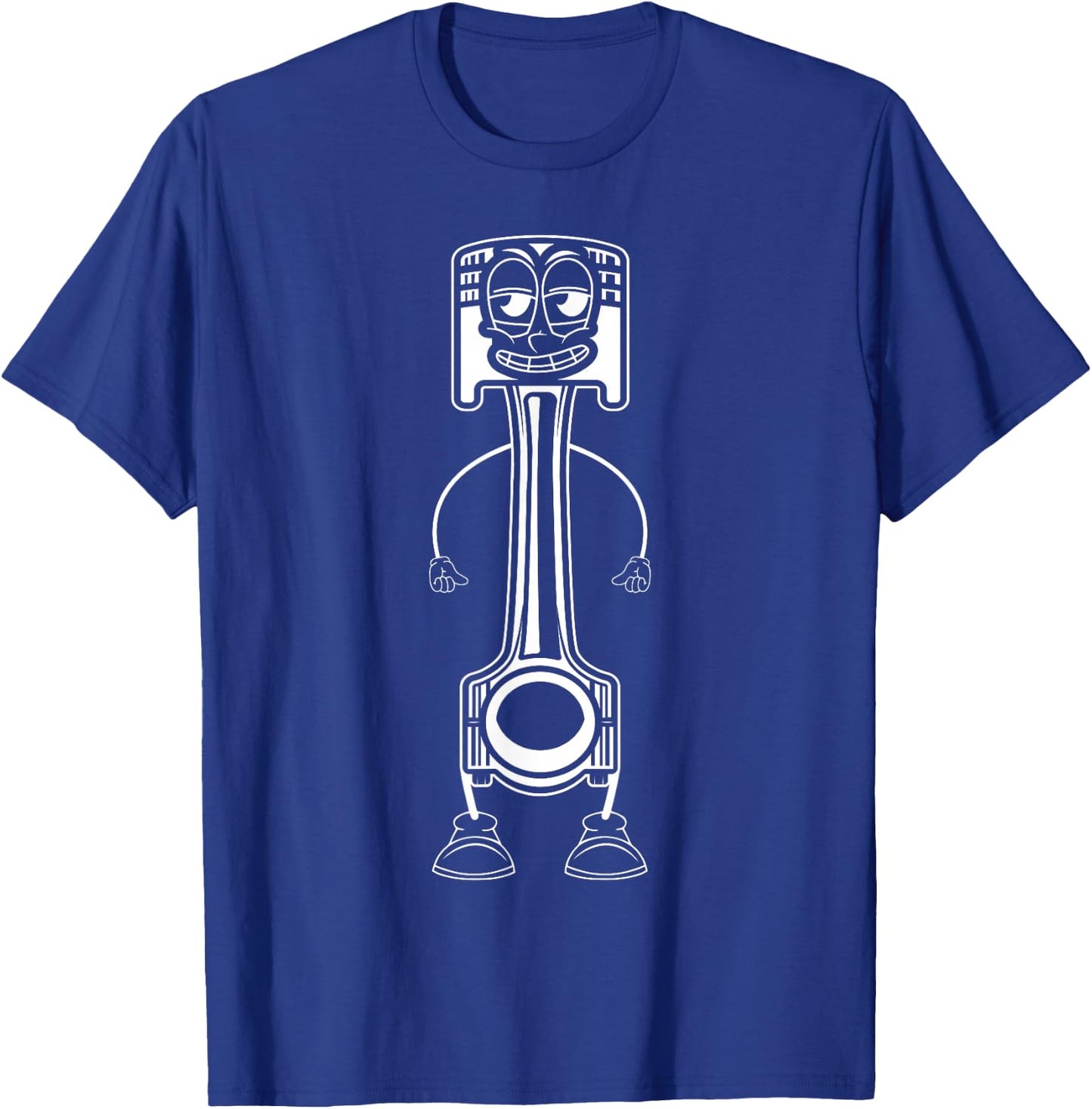 Funny Piston Mechanic Stick Figure Car Mechanic T-Shirt - T-Shirt | Royal