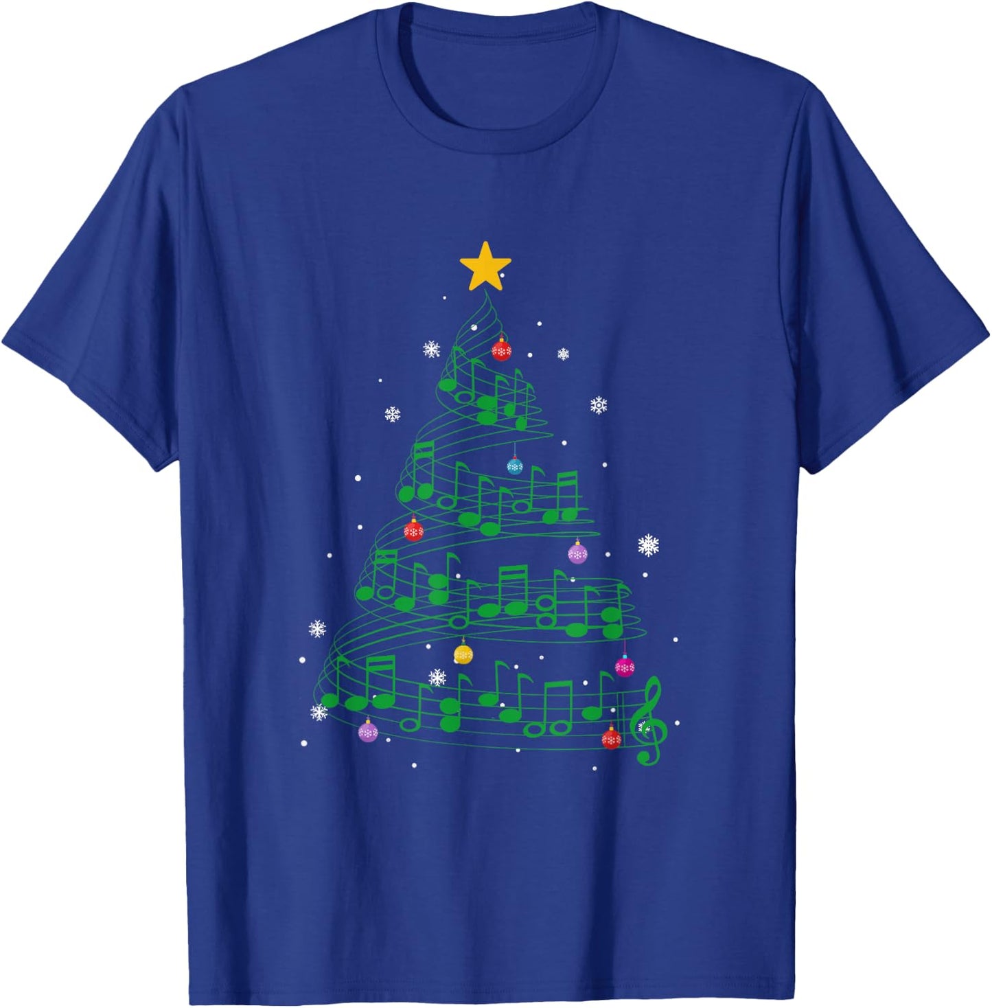 Music Note Tree Christmas Tree Gift T-Shirt - T-Shirt | Royal