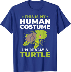 Cute Turtle - This Is My Human Costume I'm Really A Turtle T-Shirt - T-Shirt | Royal