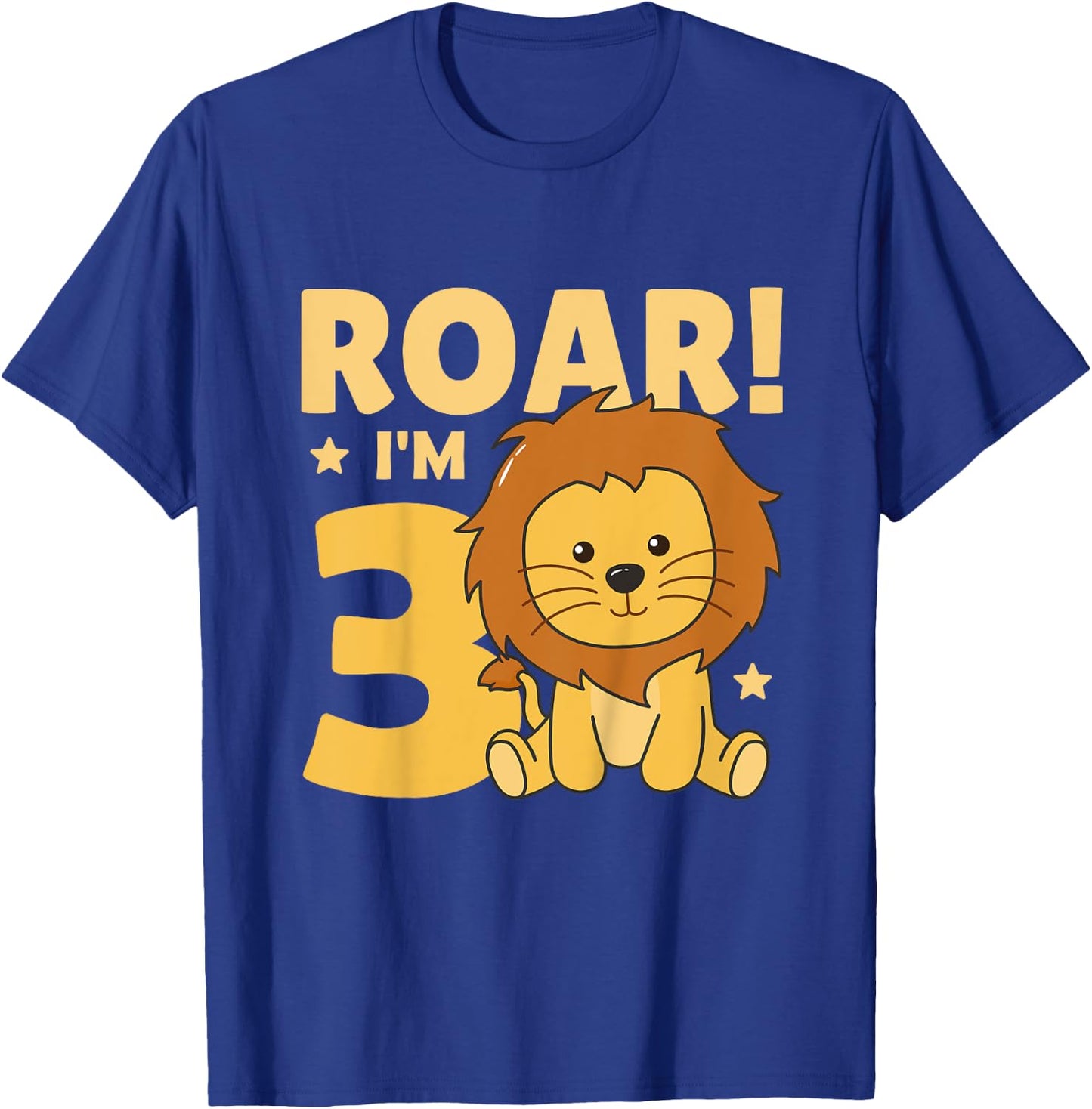 Kids 3rd Birthday Lion 3 Years Old Cub Lion T-Shirt - T-Shirt | Royal