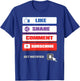 Social Media Like Share Comment Subscribe Vlogger T-Shirt - T-Shirt | Royal