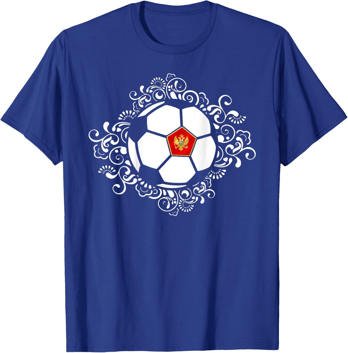 Floral Montenegro Soccer Lovers Jersey Montenegrin Football T-Shirt - T-Shirt | Royal