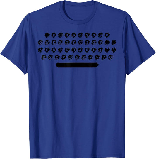Funny Retro Typewriter Keyboard Gift Cute Typist Men Women T-Shirt - T-Shirt | Royal