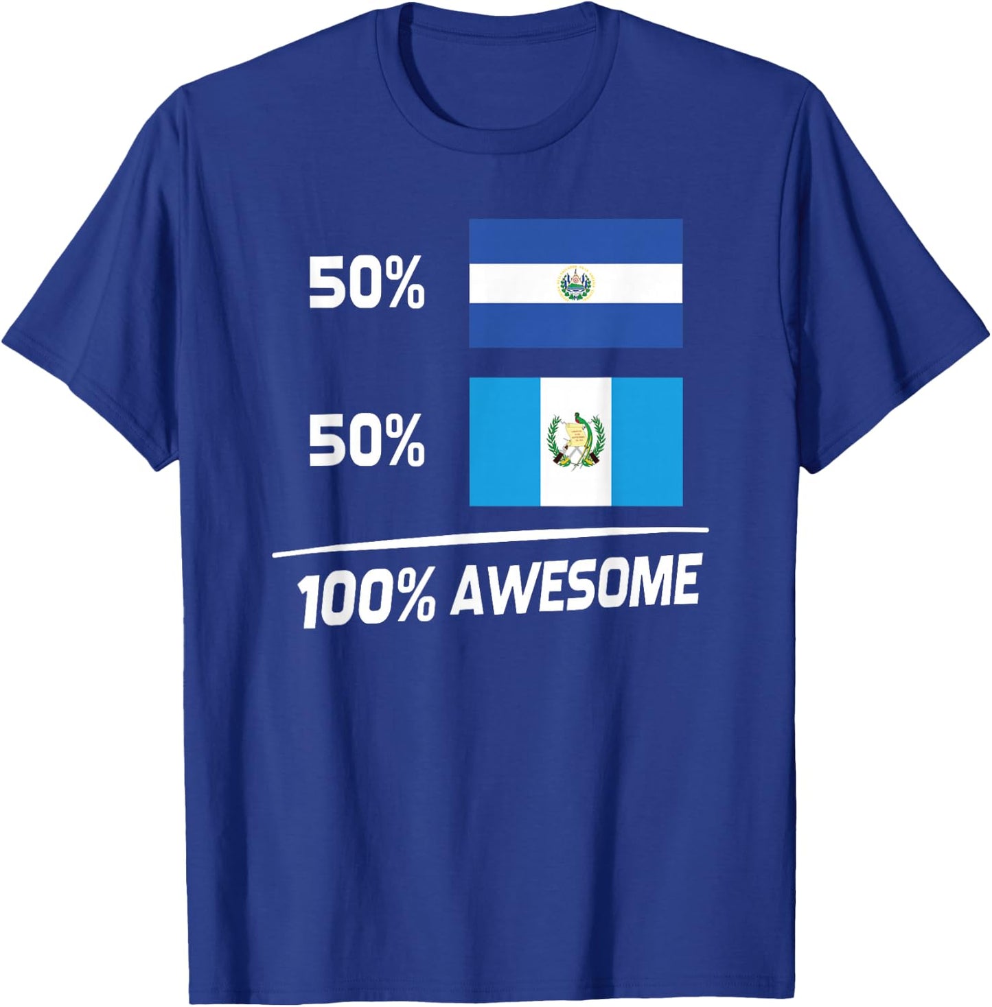 Half Salvadorian Half Guatemalan El Salvador Guatemala Flag T-Shirt - T-Shirt | Royal