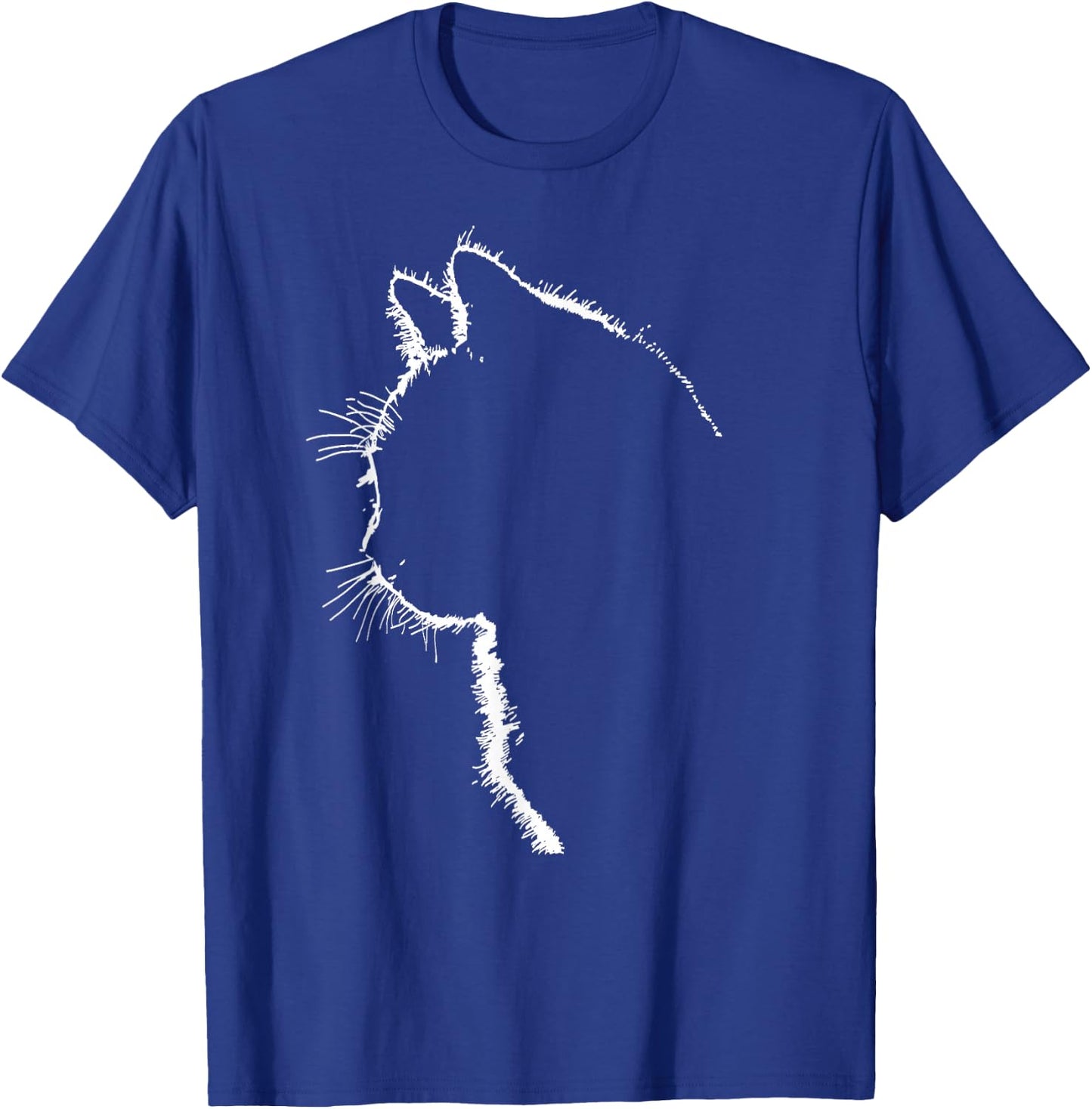Cat Apparel Women with Cat Illustration Small T-Shirt - T-Shirt | Royal