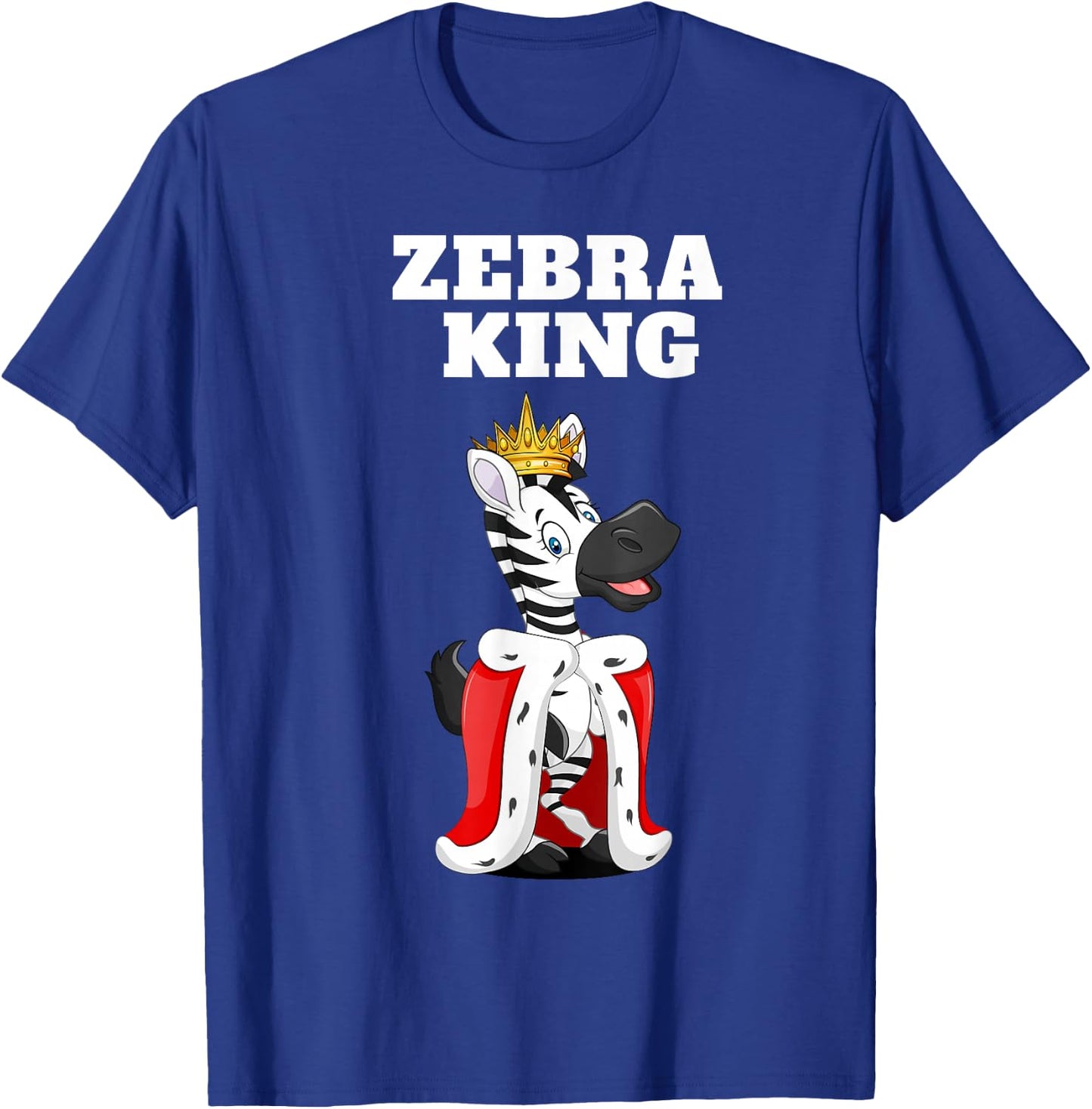 Zebra King Jungle Theme Party Fun Animal African Safari T-Shirt - T-Shirt | Royal