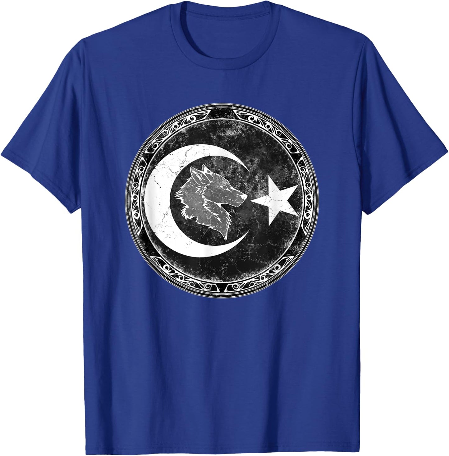 Turkish Goktürk Wolf Bozkurt Flag T-Shirt - T-Shirt | Royal
