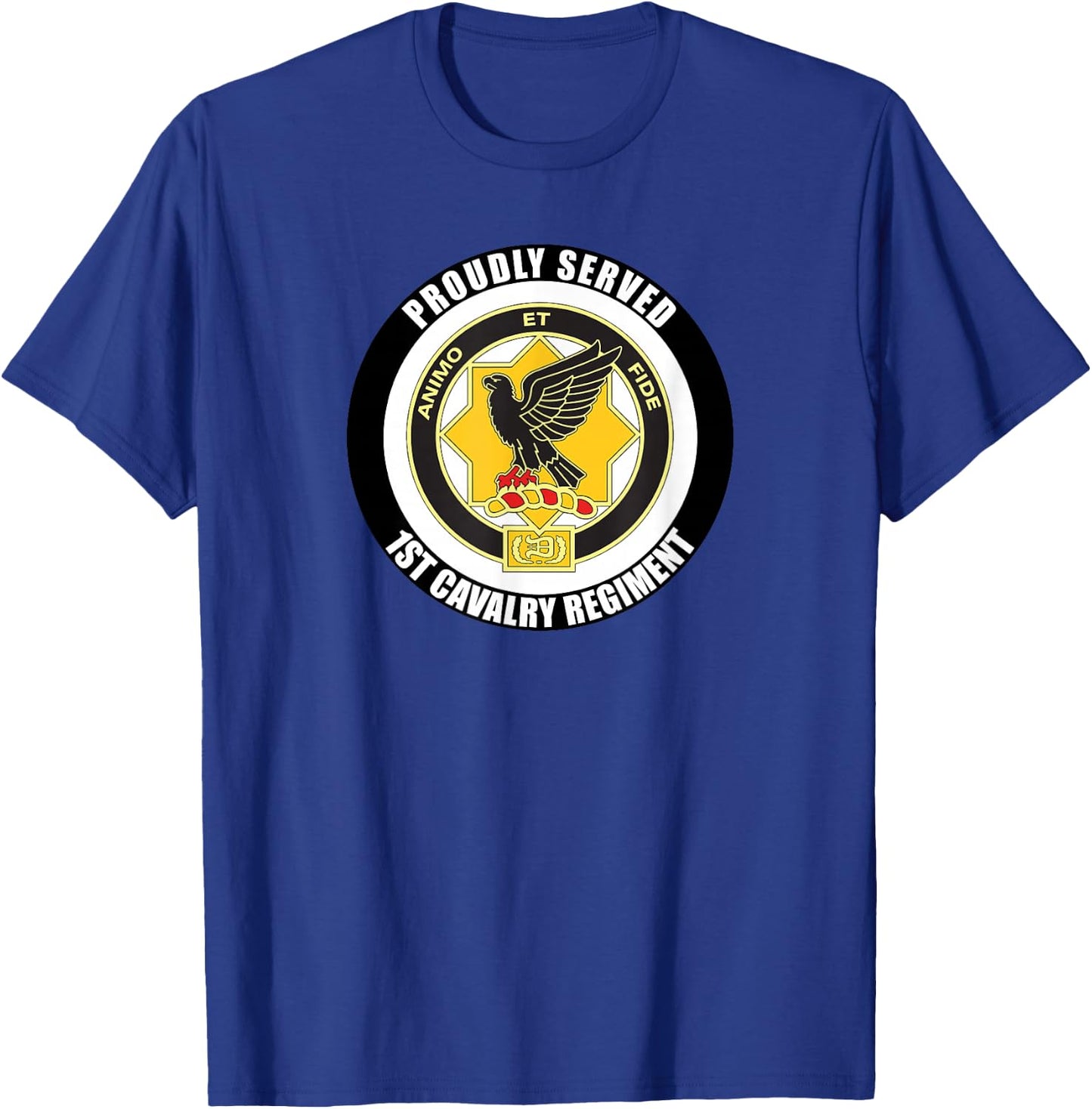Proudly Served 1st Cavalry Regiment Military Army Veteran T-Shirt - T-Shirt | Royal
