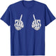 Skeleton Hand Halloween Bones Middle Finger Skull Men Women T-Shirt - T-Shirt | Royal