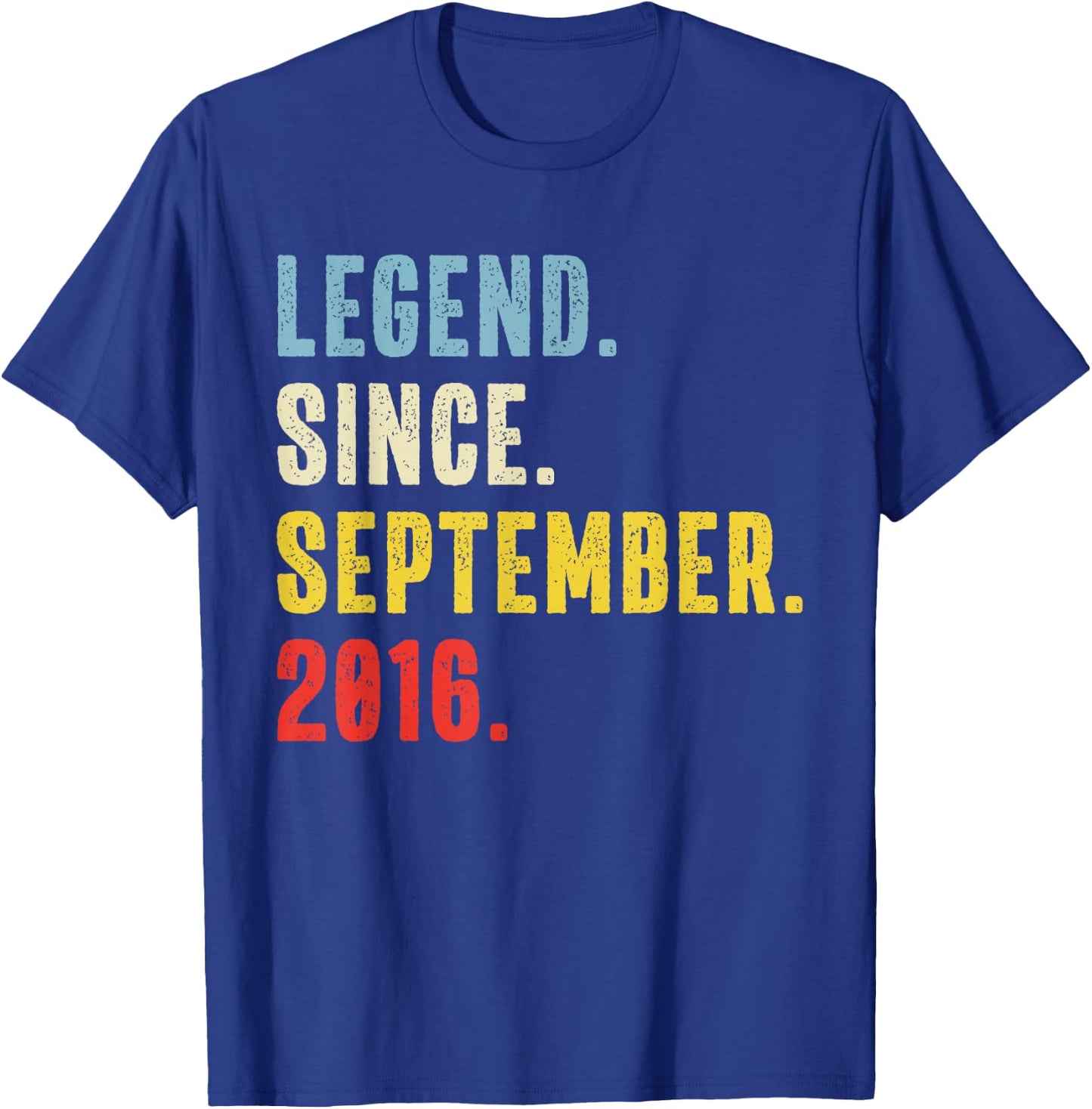 9 Year Old Legend Since September 2016 Retro 9th Birthday T-Shirt - T-Shirt | Royal