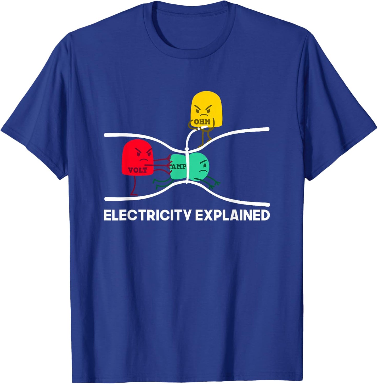 Funny Electricity Explained Stuff I Teacher Nerd Gift T-Shirt - T-Shirt | Royal