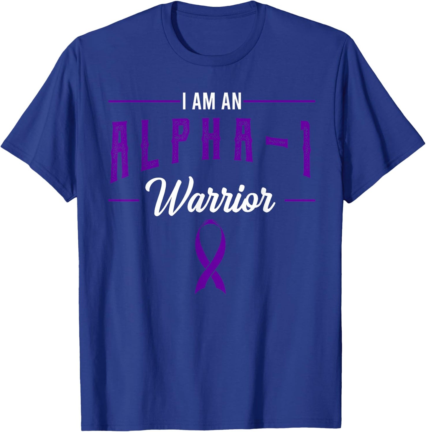 Alpha-1 Antitrypsin Deficiency Awareness Ribbon Warrior T-Shirt - T-Shirt | Royal
