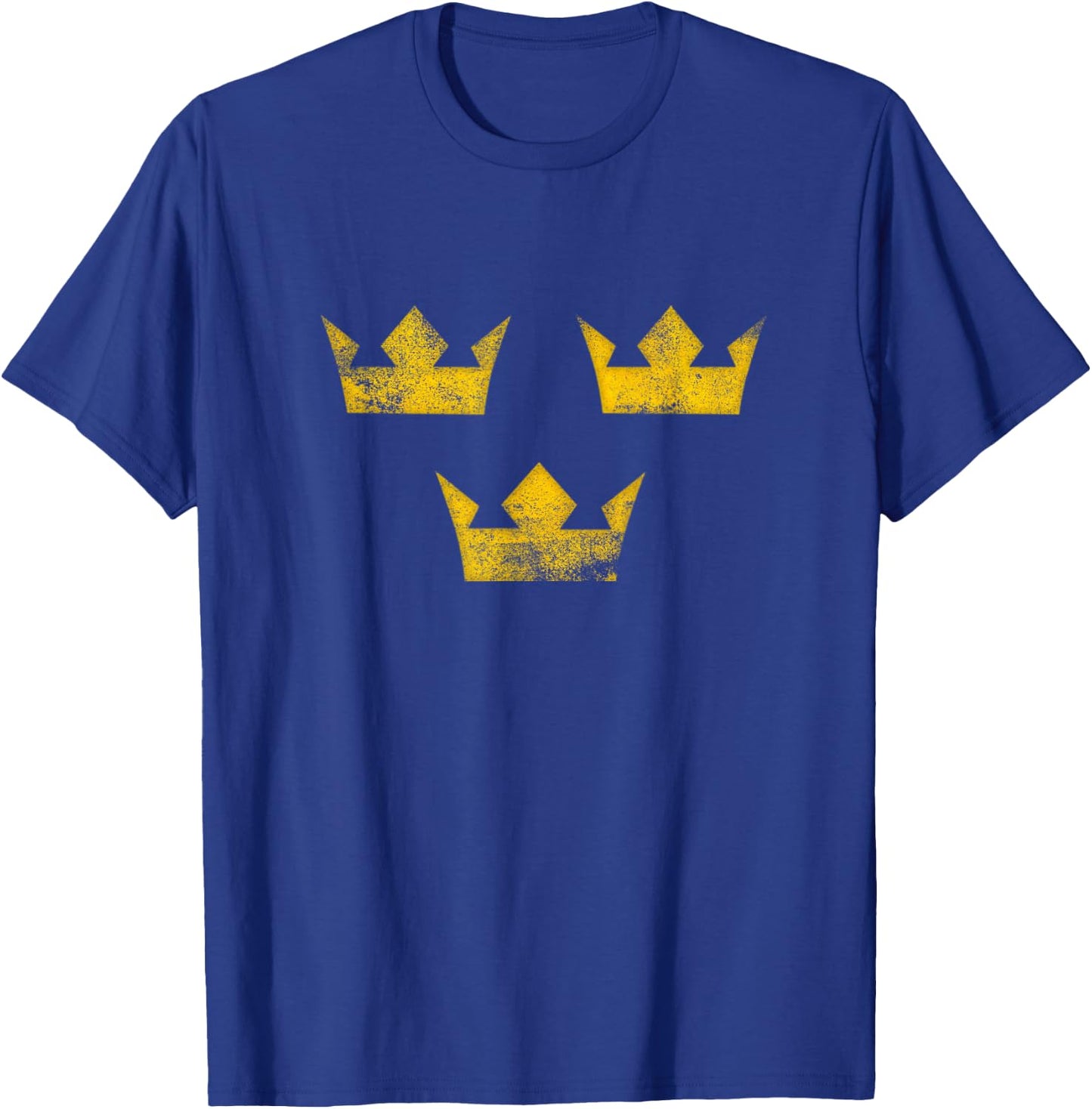 Sweden Sverige Hockey Distressed Vintage T-Shirt - T-Shirt | Royal
