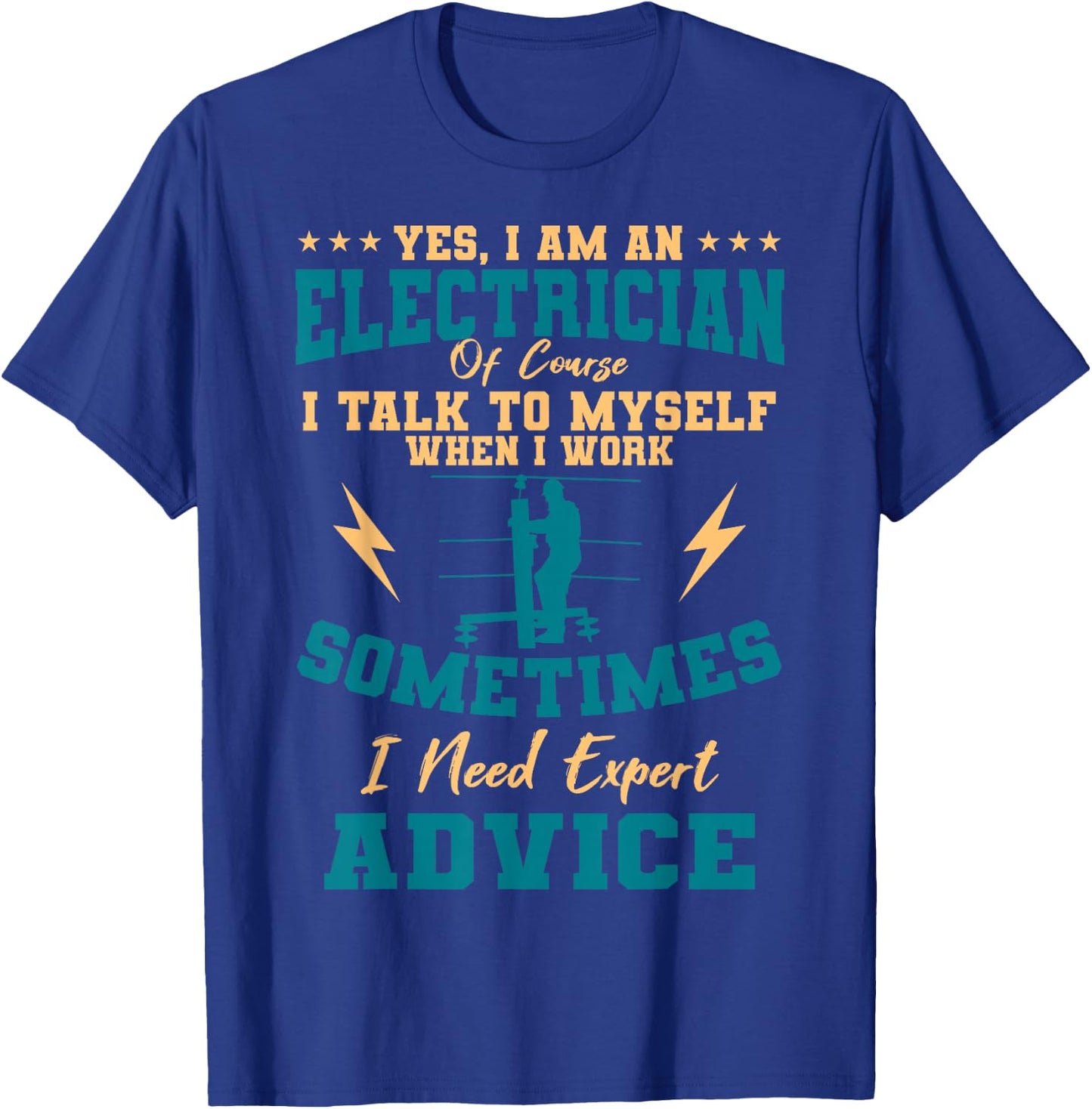 Electrician Electricity Lineman Wiring Electrical Engineer Small T-Shirt - T-Shirt | Royal