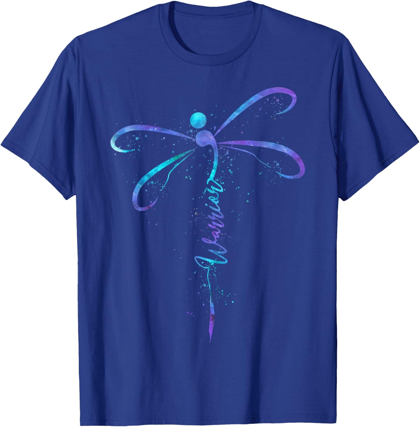 Suicide Prevention Awareness Warrior Dragonfly Semicolon T-Shirt - T-Shirt | Royal