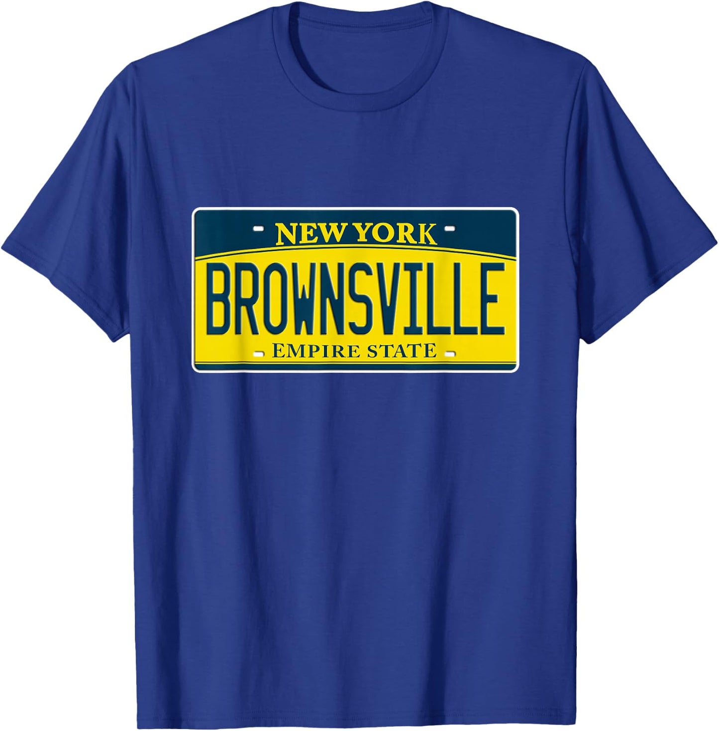 Brownsville Brooklyn New York NY Neighborhood License Plate T-Shirt - T-Shirt | Royal