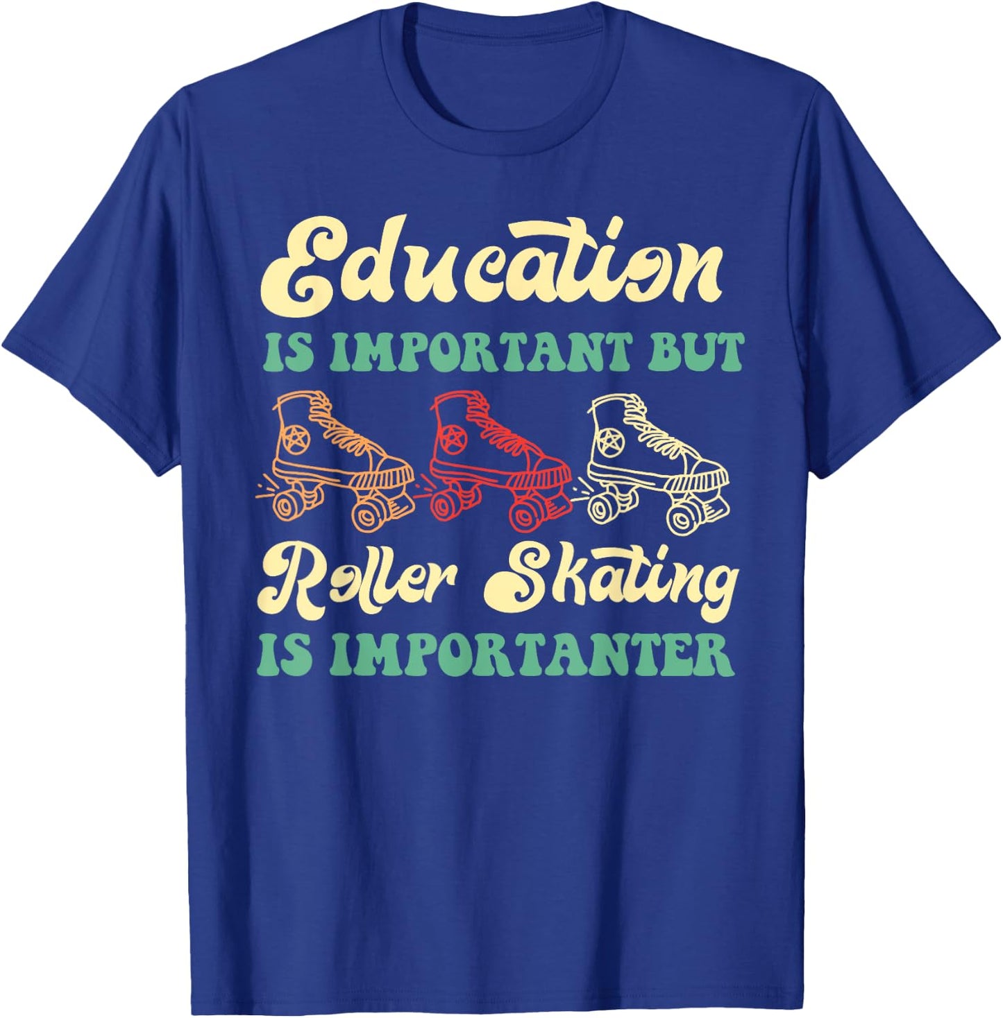 Cool Roller Skating Skate Girl 1970S Retro T-Shirt - T-Shirt | Royal