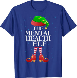 Mental Health Elf Funny Matching Pajama Group Christmas Xmas T-Shirt - T-Shirt | Royal