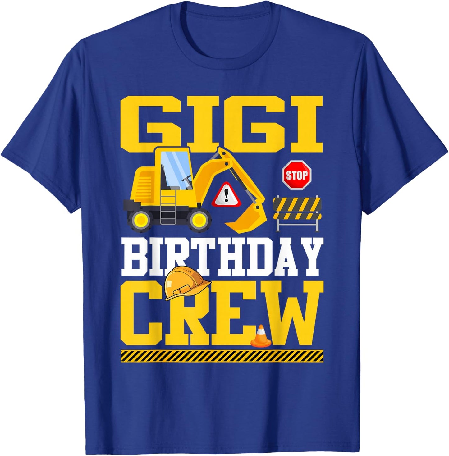 Gigi Birthday Crew Construction Birthday Party T-Shirt - T-Shirt | Royal