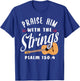 Praise Him With The Strings Psalm 150:4 Christian Guitar T-Shirt - T-Shirt | Royal