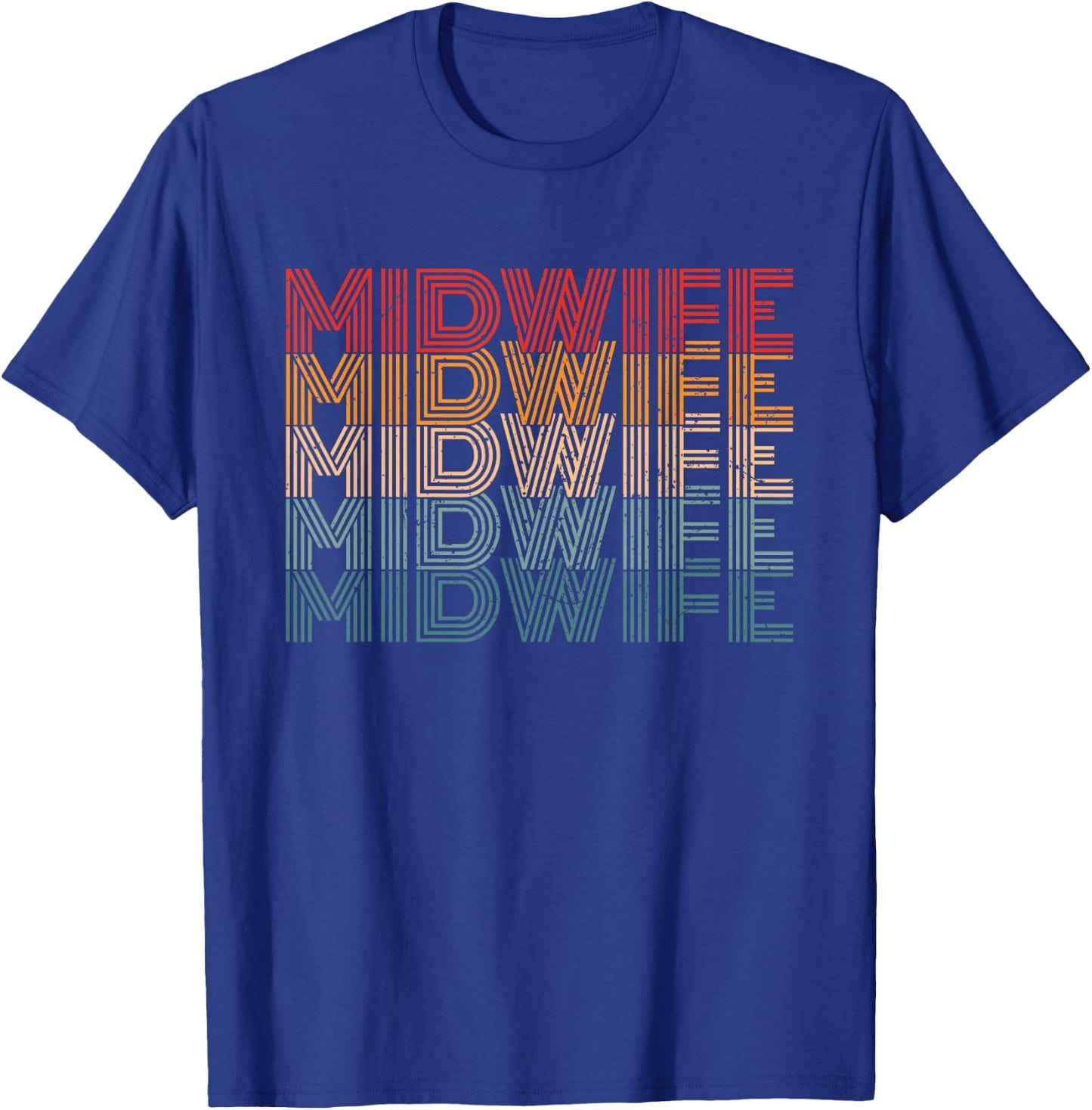 Retro Doula Birthing Support Women Baby Catcher Midwife T-Shirt - T-Shirt | Royal