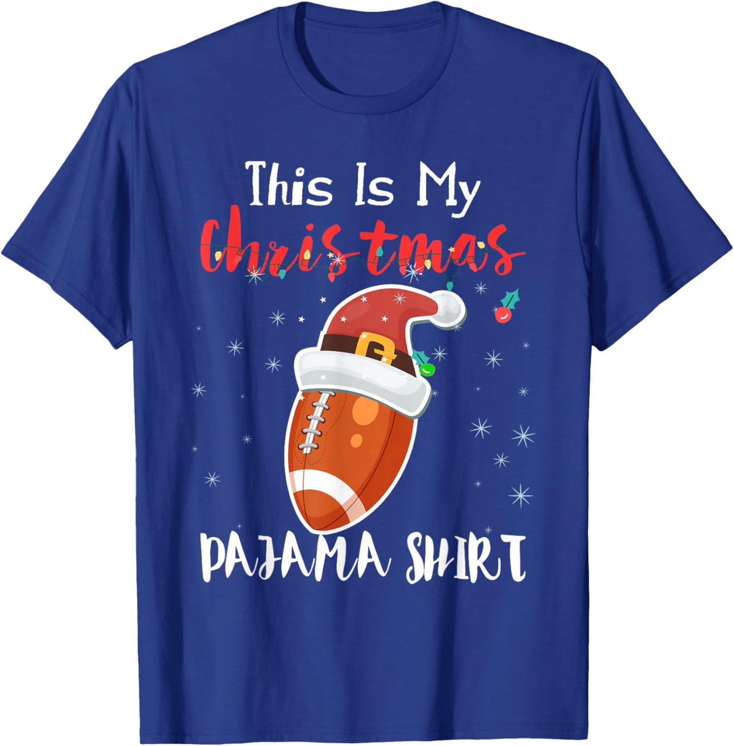 This is My Christmas Football Pyjamas Boys and Adults Gift T-Shirt - T-Shirt | Royal
