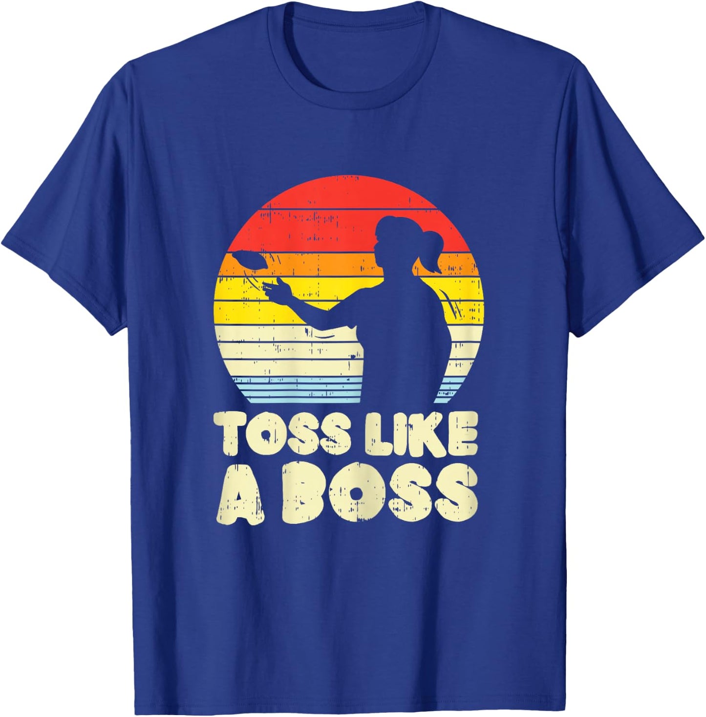 Toss Like A Boss Girl Retro Cornhole Corn Hole Women Gift T-Shirt - T-Shirt | Royal