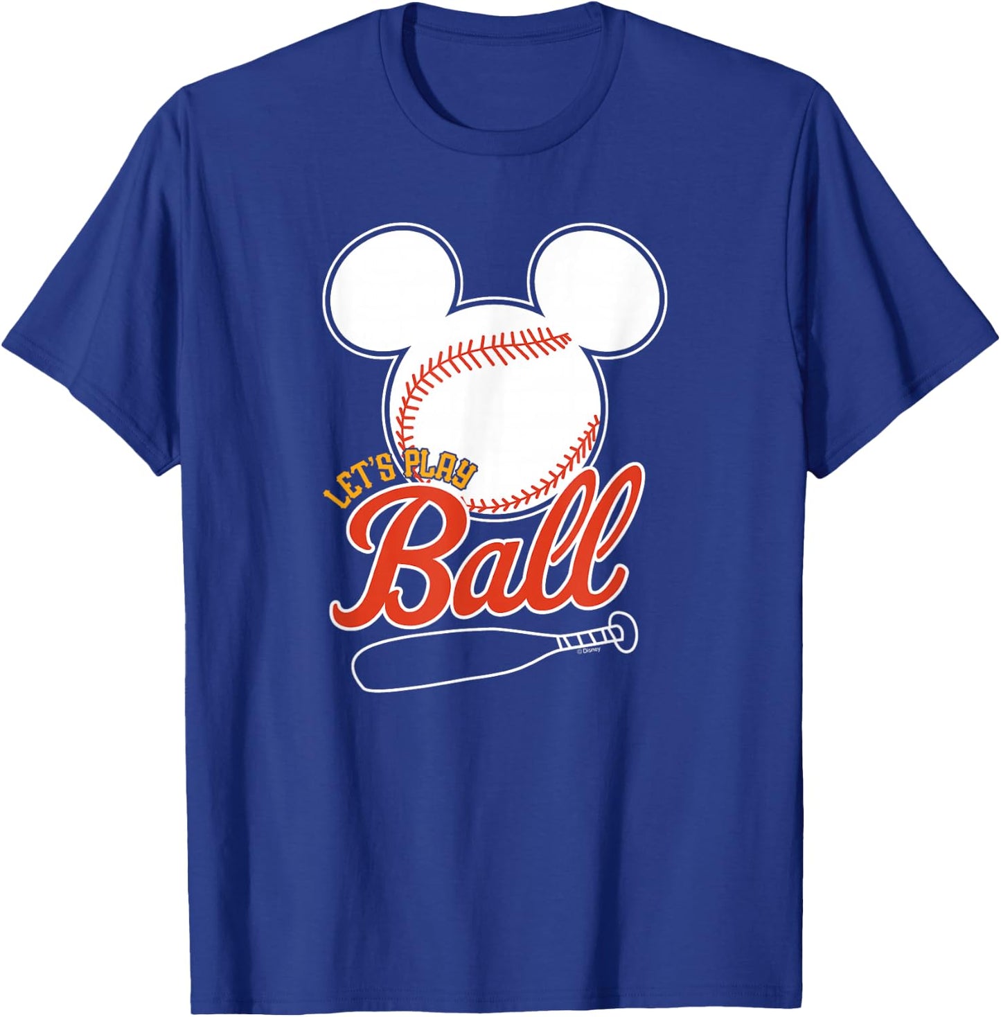 Disney - Mickey Lets Play Ball Baseball T-Shirt - T-Shirt | Royal