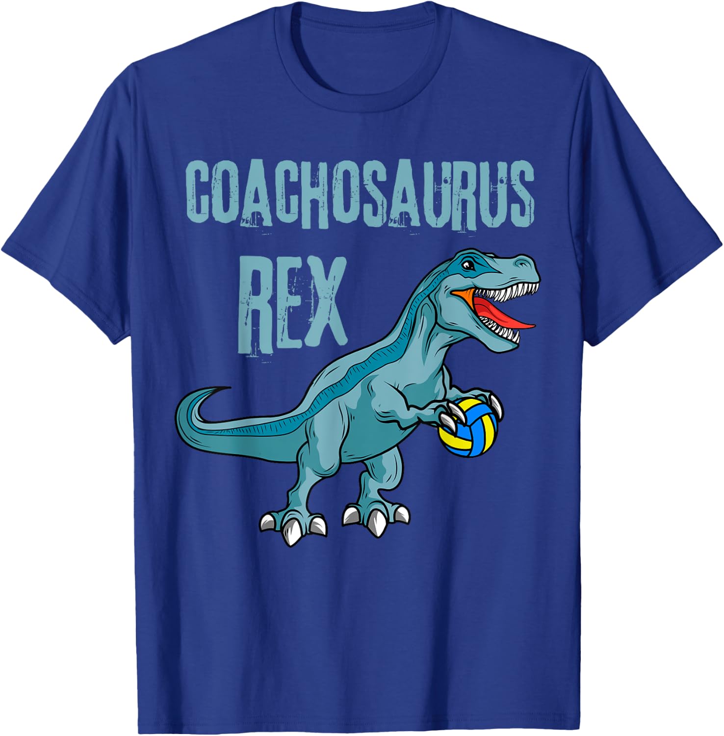 Coachosaurus Rex Volleyball Coach Sports Teacher T-Shirt - T-Shirt | Royal