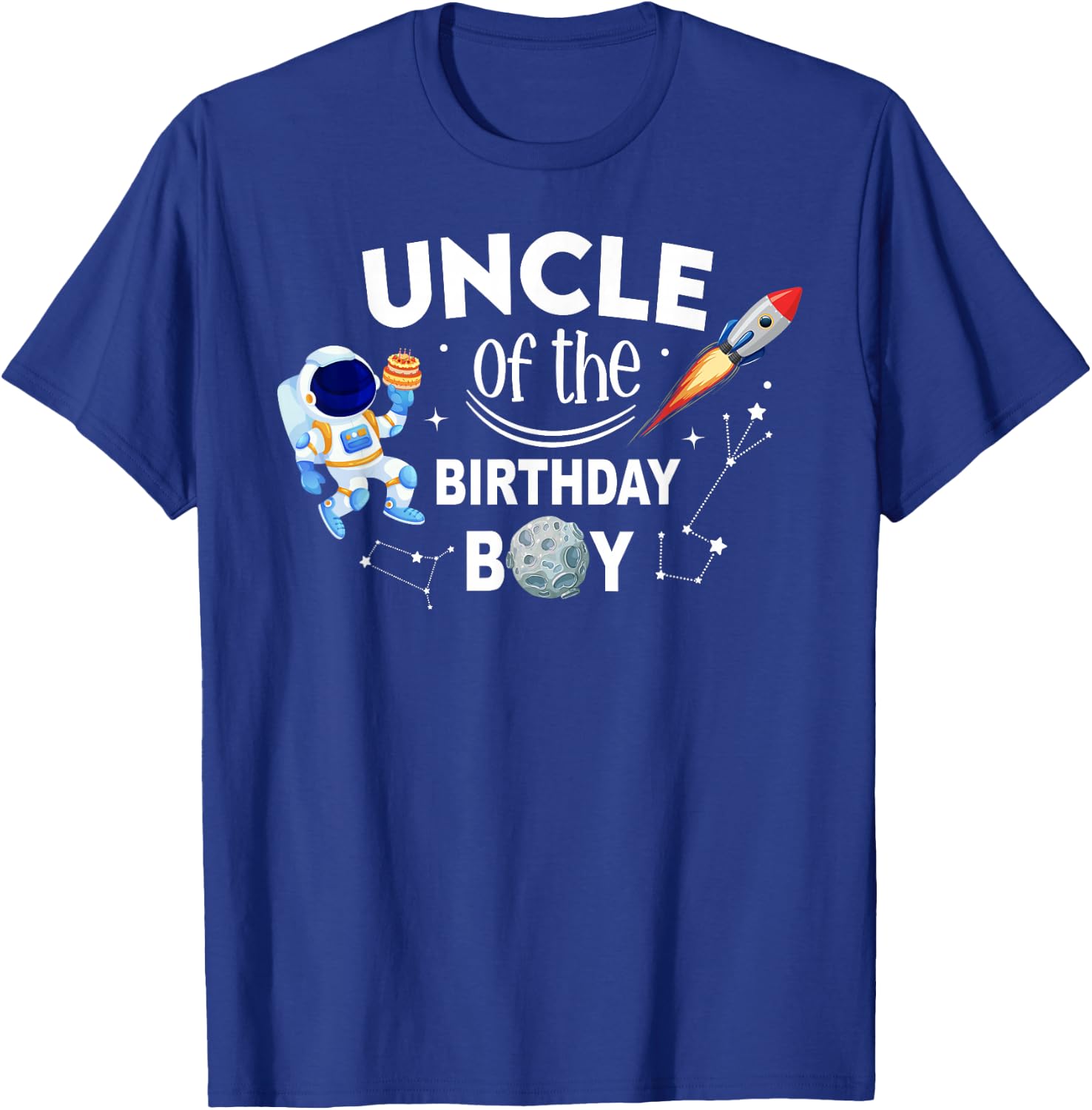 Uncle of The Birthday Boy Space Astronaut Birthday Family T-Shirt - T-Shirt | Royal