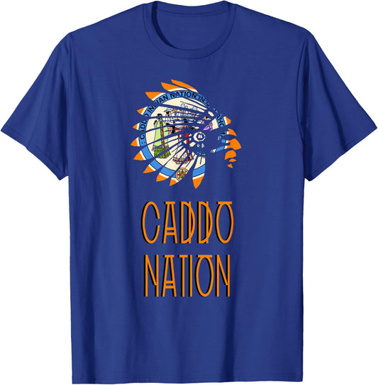 CADDO NATION FLAG | Indigenous | Native American | Headdress T-Shirt - T-Shirt | Royal