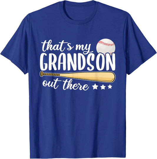 Funny Baseball Grandma That's My Grandson Out There Baseball T-Shirt - T-Shirt | Royal