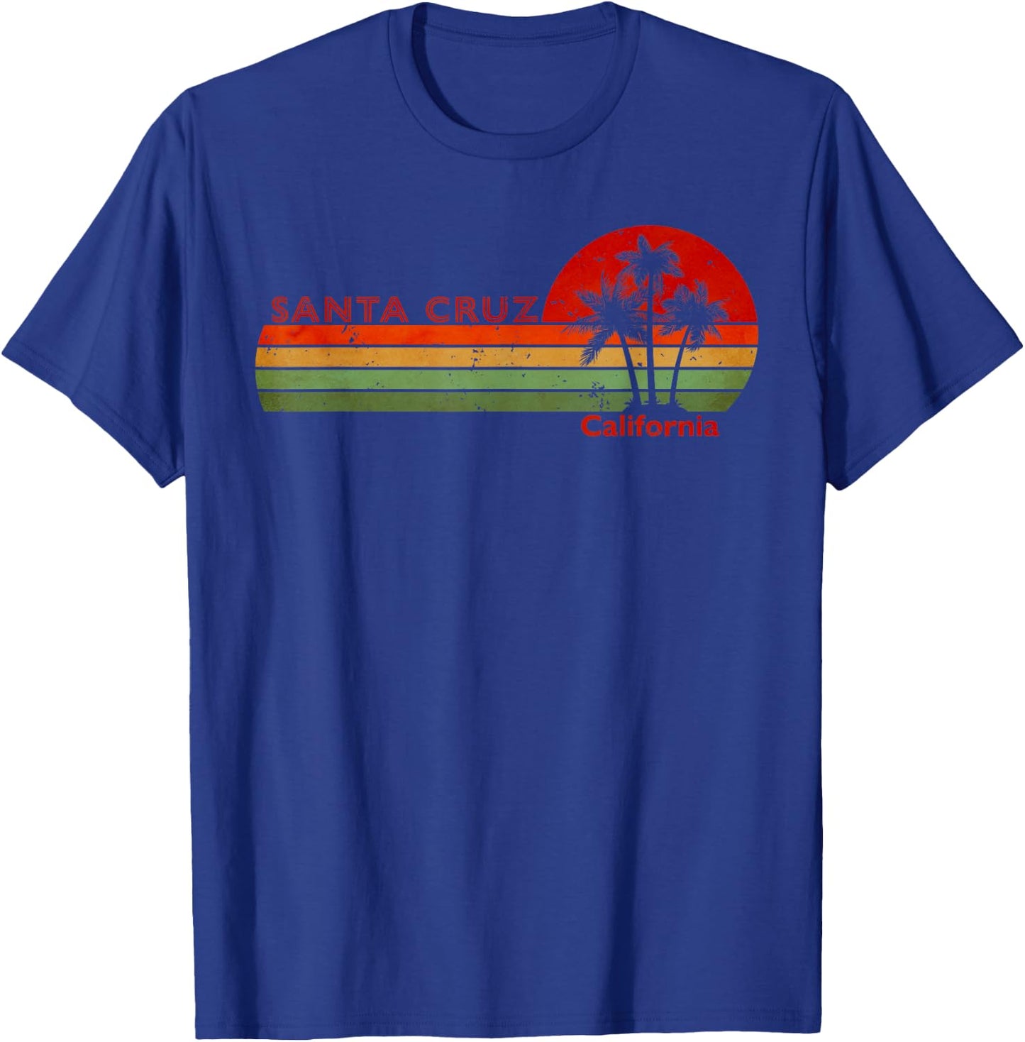 Santa Cruz California Retro Vintage Sunset T-Shirt - T-Shirt | Royal