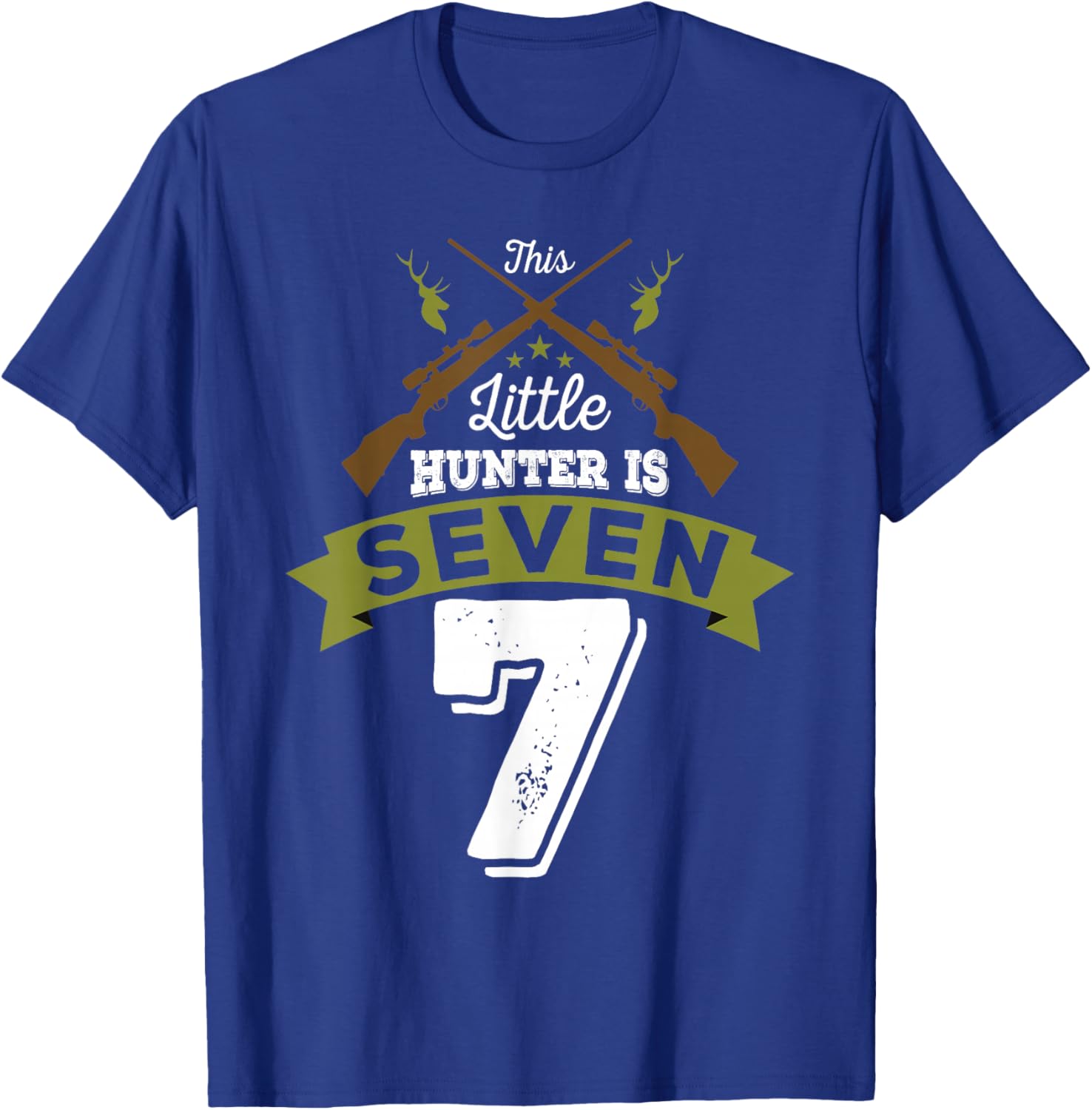 7th Birthday Deer Hunter Gift Boys Girls | 7 years old T-Shirt - T-Shirt | Royal