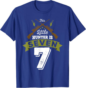 7th Birthday Deer Hunter Gift Boys Girls | 7 years old T-Shirt - T-Shirt | Royal