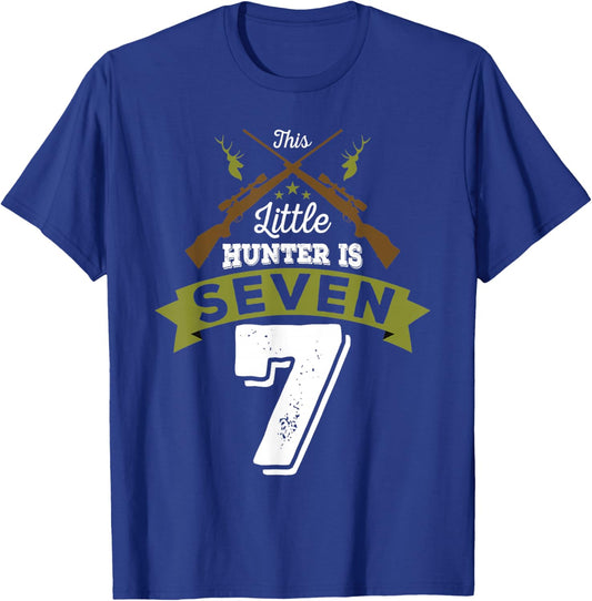 7th Birthday Deer Hunter Gift Boys Girls | 7 years old T-Shirt - T-Shirt | Royal