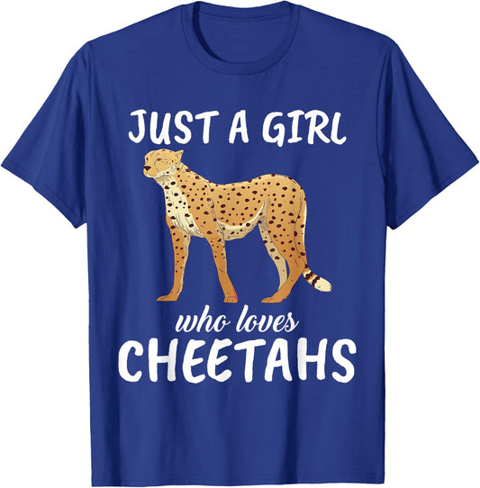 Just A Girl Who Loves Cheetahs Clothes Outfit Gift Cheetahs T-Shirt - T-Shirt | Royal