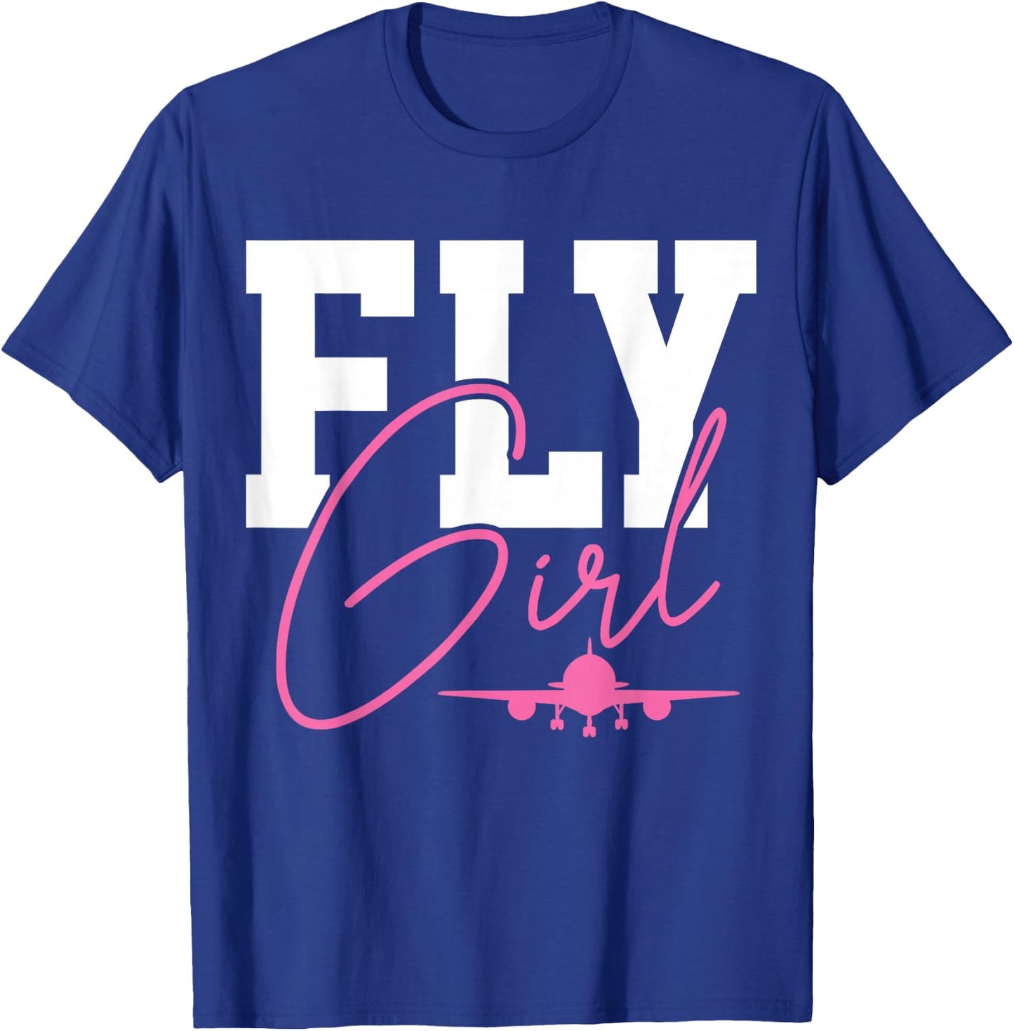 Pilot Girl Aeroplane Aviation T-Shirt - T-Shirt | Royal