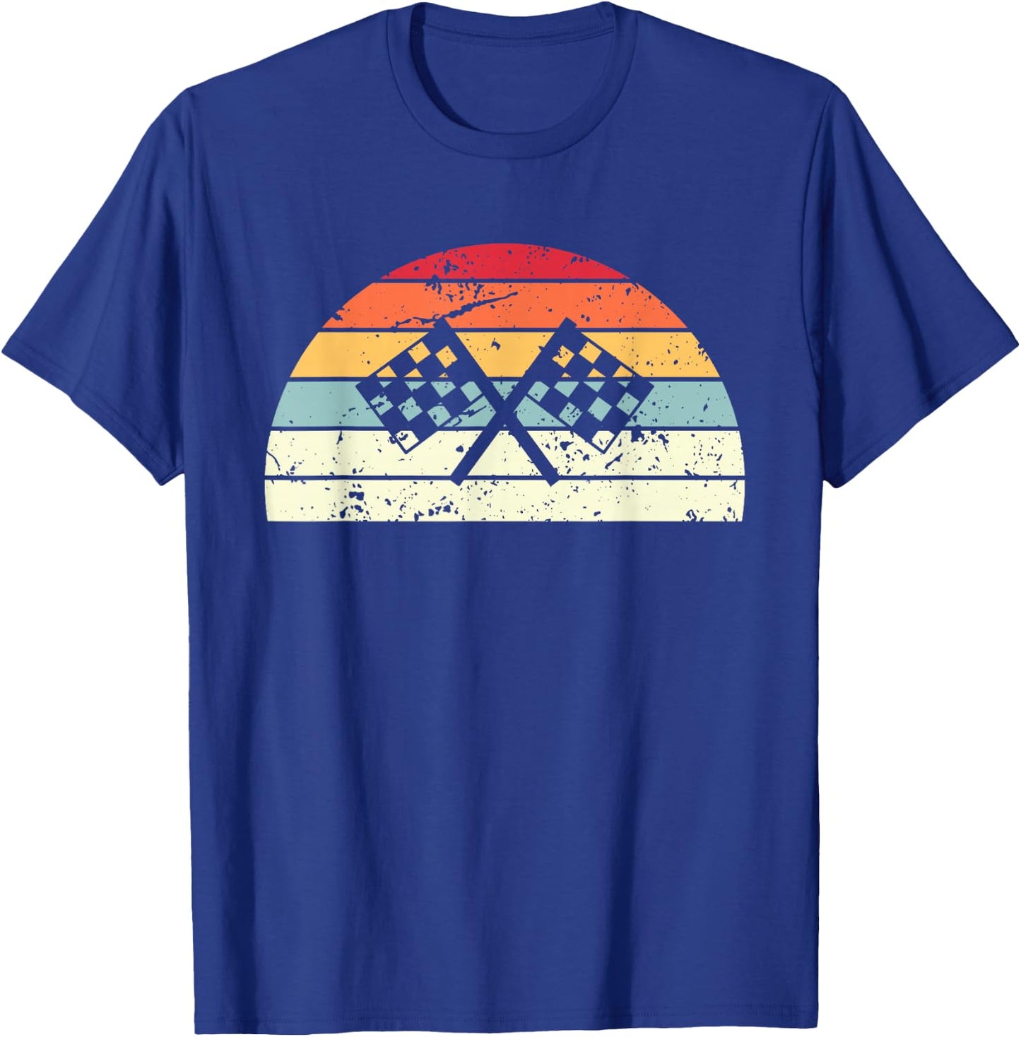 Vintage Racing Sunset Men Women distressed Sunrise T-Shirt - T-Shirt | Royal