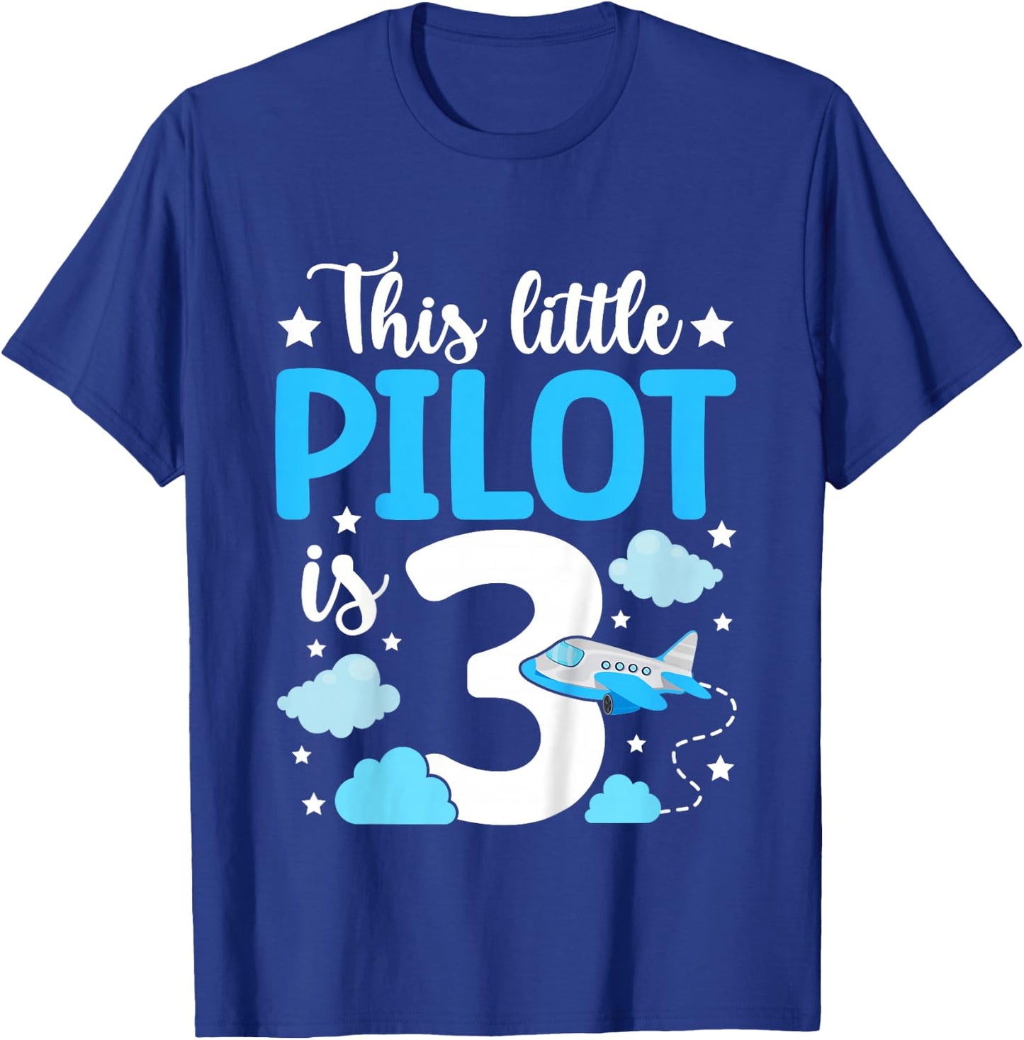 This little Pilot is 3 Airplane 3rd Birthday T-Shirt - T-Shirt | Royal