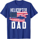 Helicopter Dad Shirt USA Flag Helicopter Pilot Father's Day T-Shirt - T-Shirt | Royal