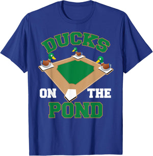 Ducks On The Pond | Cute Softball Player Funny Baseball Gift T-Shirt - T-Shirt | Royal
