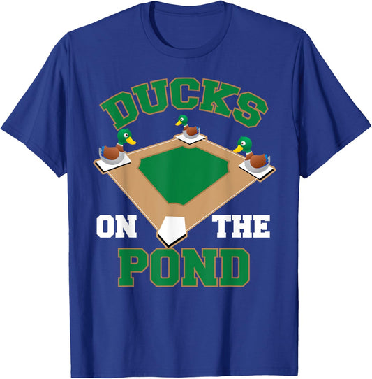 Ducks On The Pond | Cute Softball Player Funny Baseball Gift T-Shirt - T-Shirt | Royal