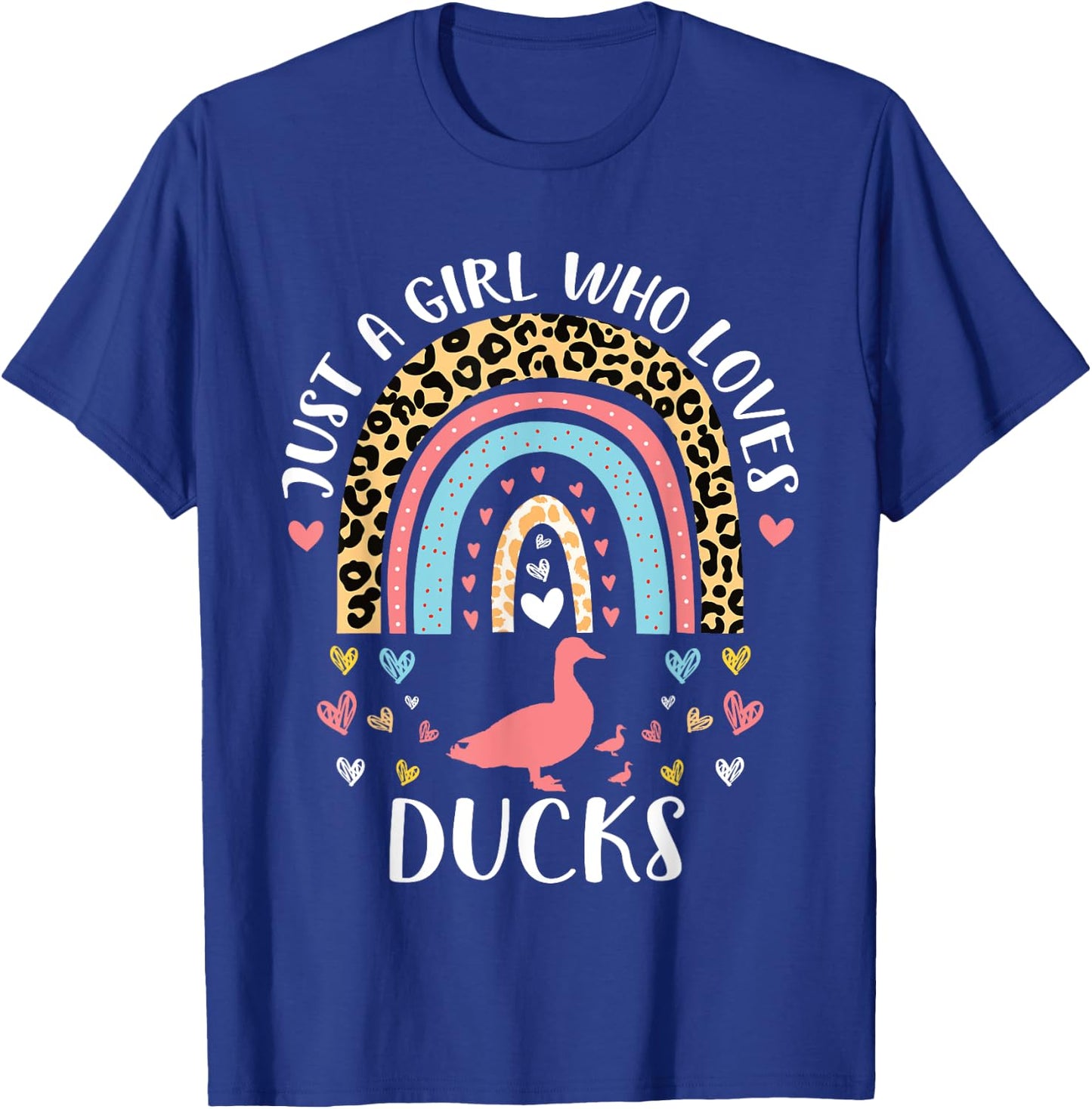 I'm Just A Girl Who Loves Ducks Heart Funny Duck Lover T-Shirt - T-Shirt | Royal