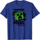 Minecraft Creeper Black Splat Survival Mode T-Shirt - T-Shirt | Royal
