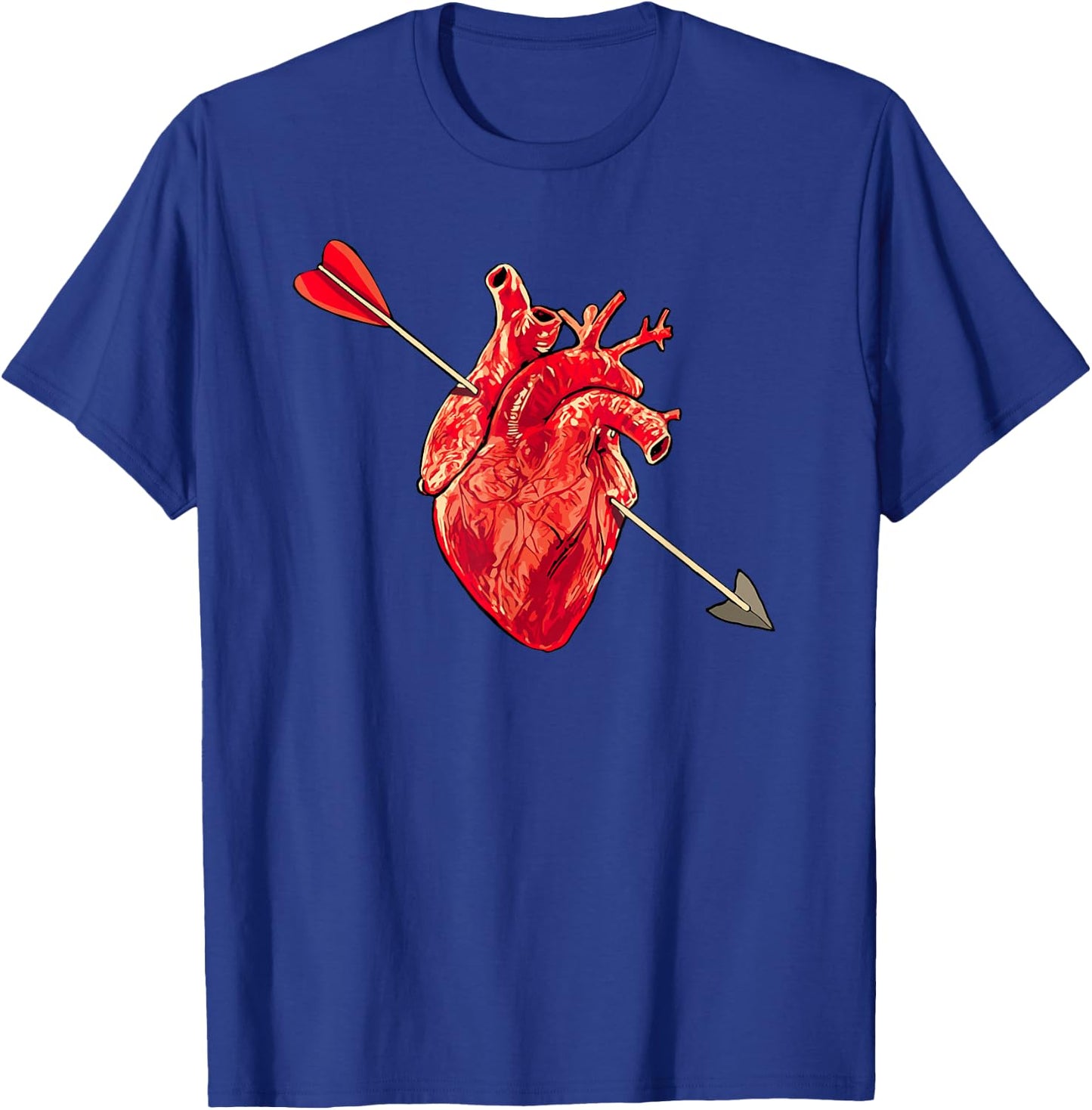 Anatomical Heart & Cupid Arrow Cute Metal Valentines Day T-Shirt - T-Shirt | Royal