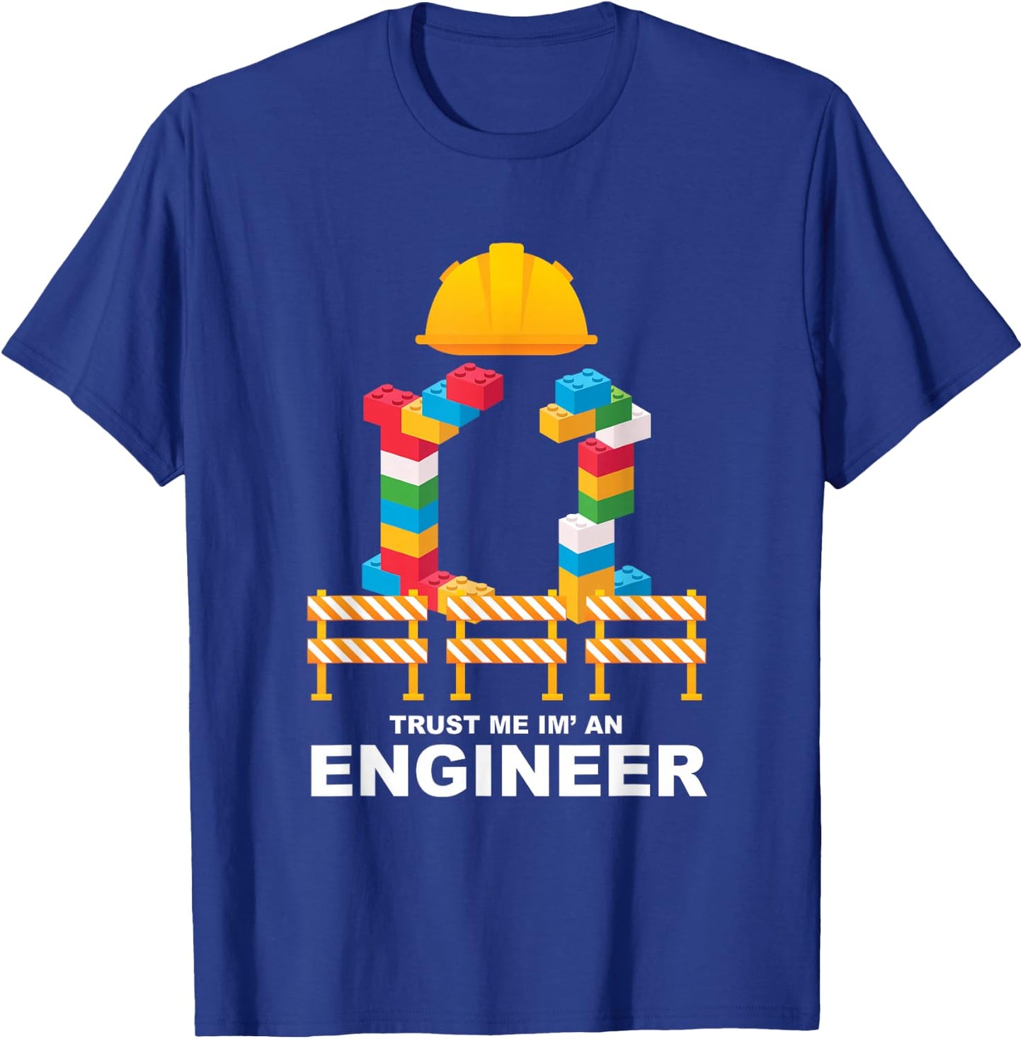 Engineer Construction Master Builder Building Blocks Bricks T-Shirt - T-Shirt | Royal