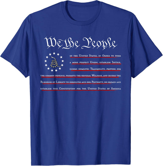 WE THE PEOPLE Constitution 4th of July, Gadsden Flag T-Shirt - T-Shirt | Royal